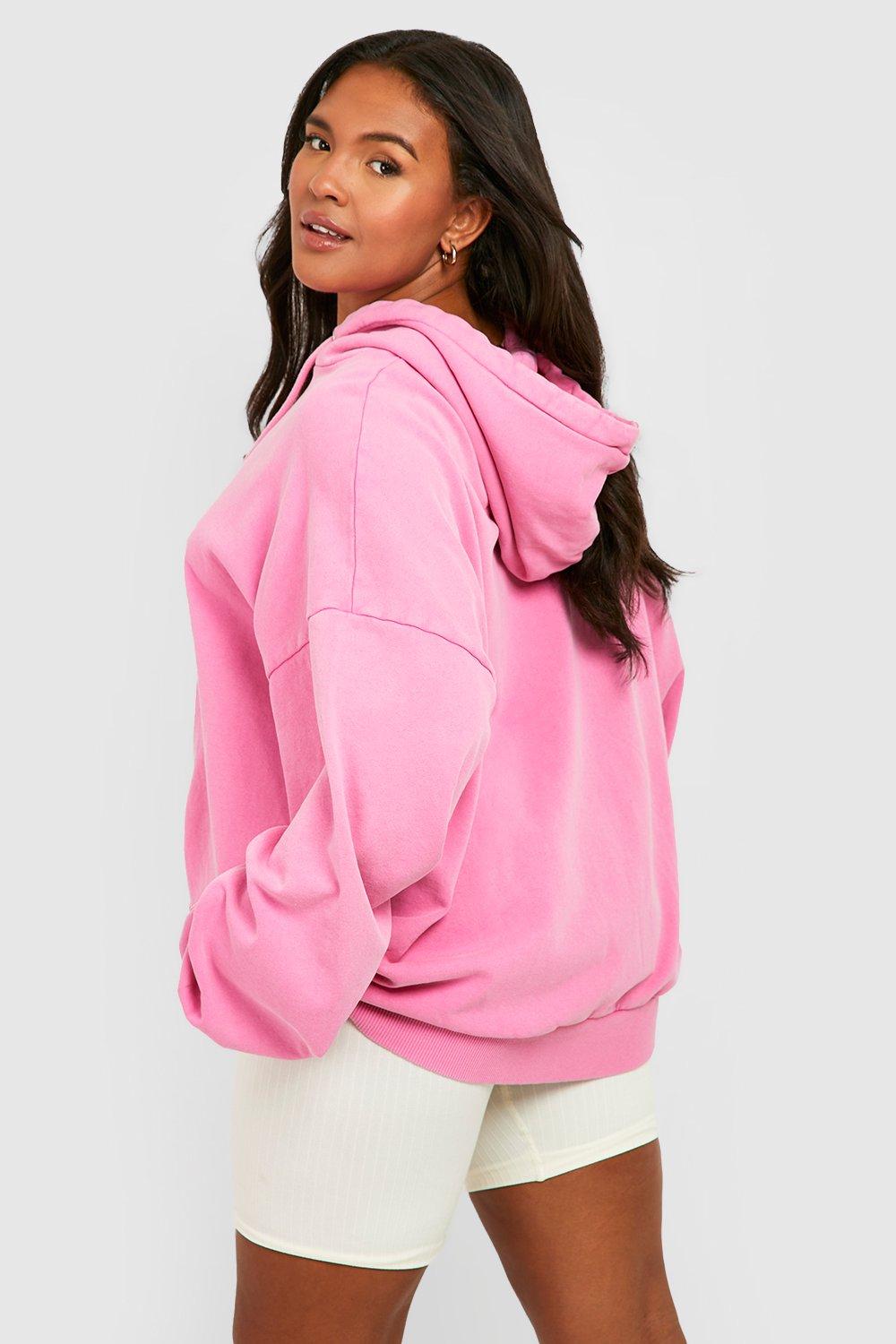 Plus Overdye Basic Oversized Hoodie boohoo